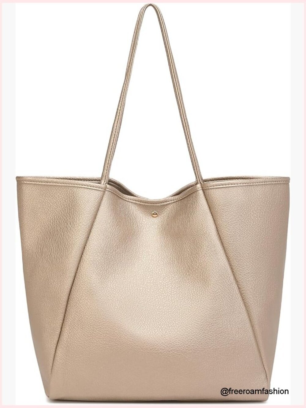 Large Leather Tote Bag for Women - Spacious Work Handbag Office Minimalist